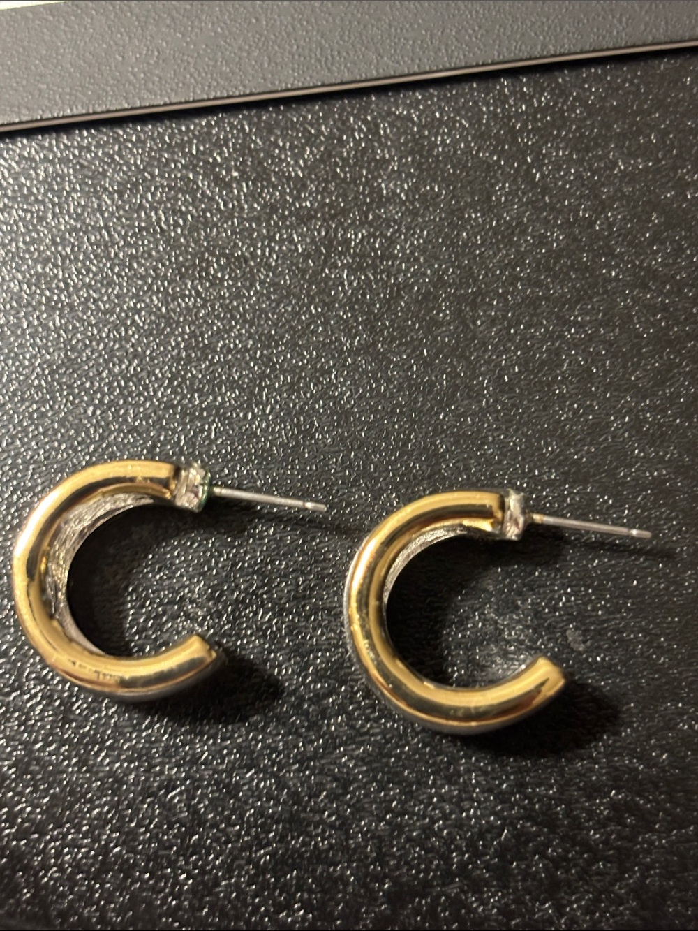Lauren Ralph Lauren Two-Tone Hoop Earrings - Silver and Gold - Picture 5 of 6